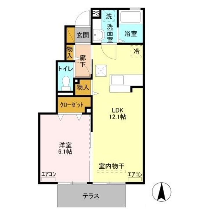 群馬県高崎市下小鳥町(アパート)の賃貸物件の間取り
