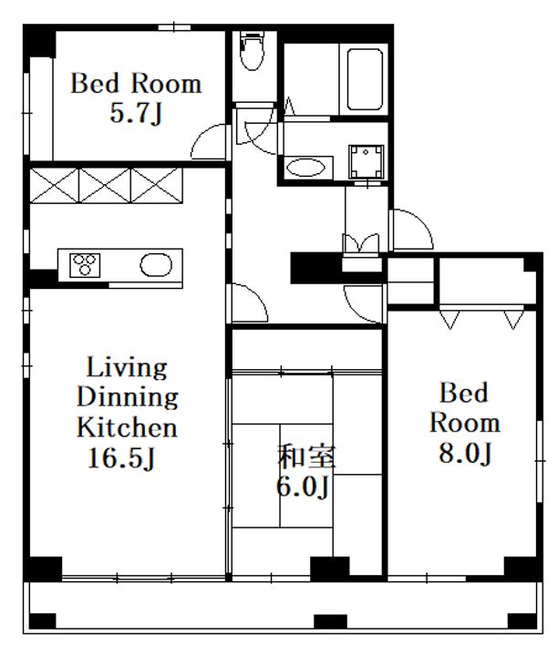 東京都中野区新井5(マンション)の賃貸物件の間取り