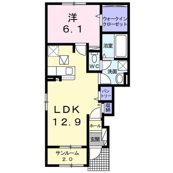 コンティノアール Bの間取り