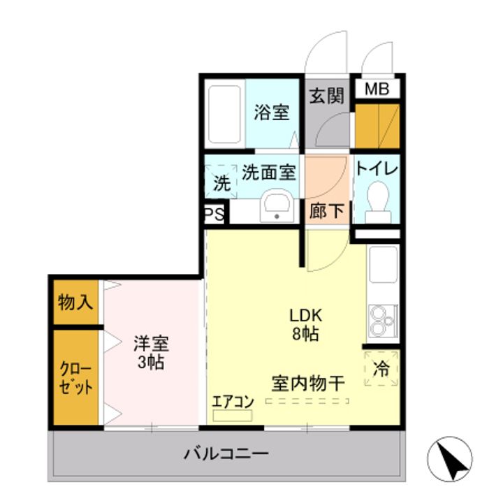 群馬県前橋市上大島町(マンション)の賃貸物件の間取り