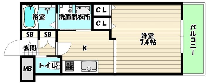 大阪府大阪市淀川区宮原1(マンション)の賃貸物件の間取り