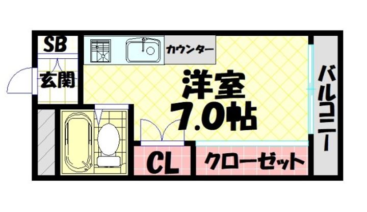 大国町池田マンションの間取り