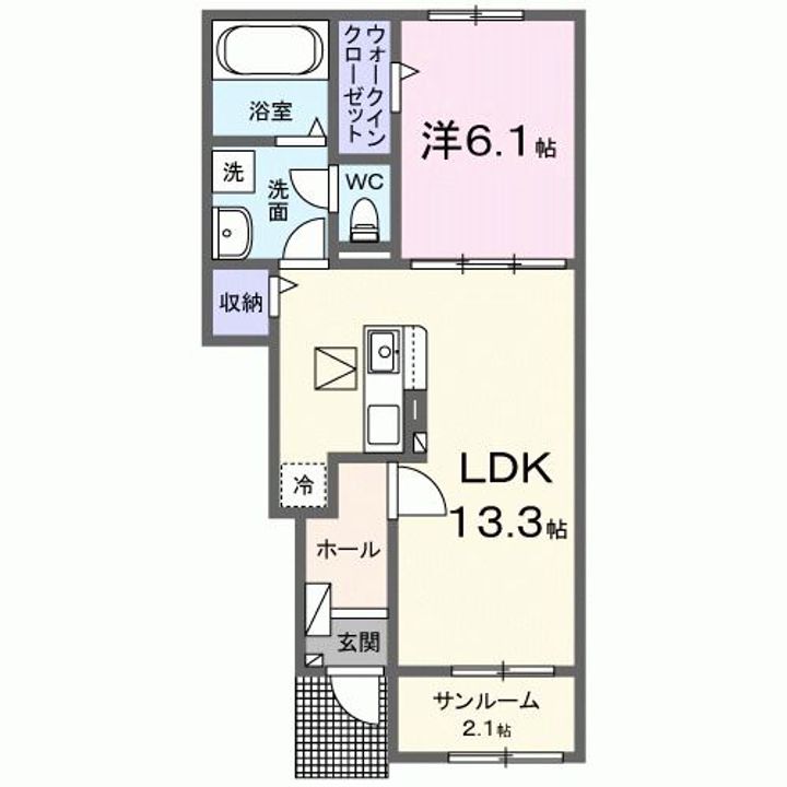 埼玉県三郷市戸ケ崎1(アパート)の賃貸物件の間取り