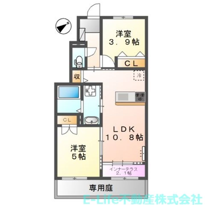 熊本県熊本市東区佐土原1(アパート)の賃貸物件の間取り