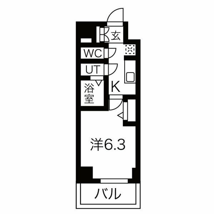 愛知県名古屋市中区橘1(マンション)の賃貸物件の間取り