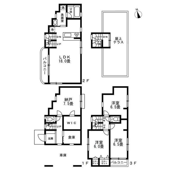 東京都荒川区荒川3(一戸建)の賃貸物件の間取り