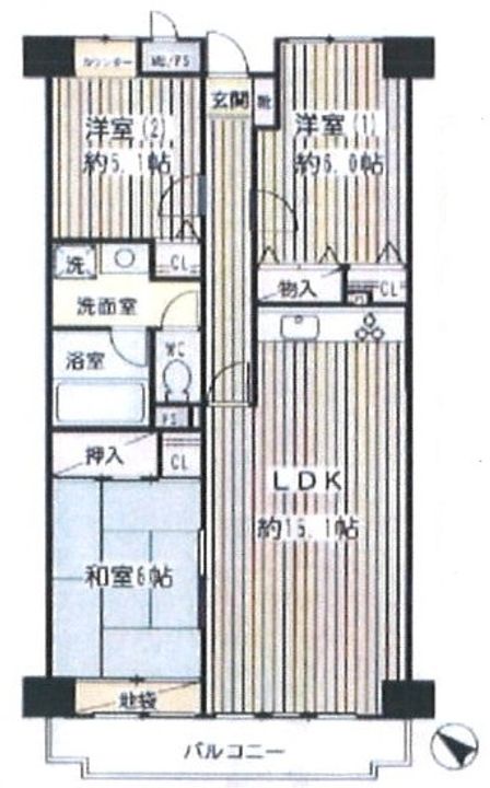 オガール川崎弐番館の間取り