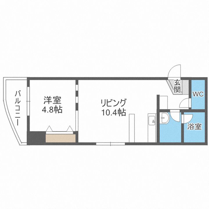 北海道札幌市中央区南十一条西1(マンション)の賃貸物件の間取り