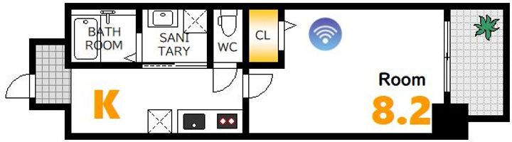 広島県広島市中区大手町5(マンション)の賃貸物件の間取り