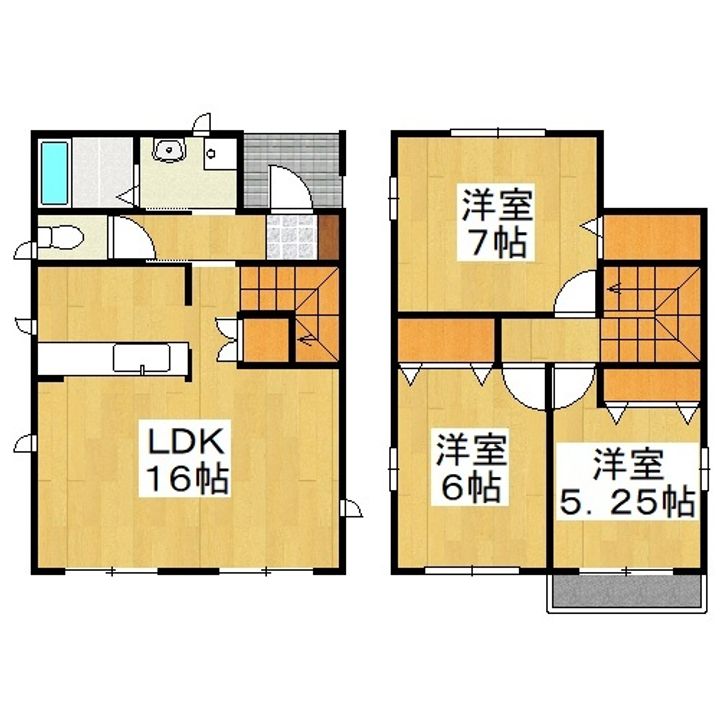 岡山県岡山市中区国富(一戸建)の賃貸物件の間取り