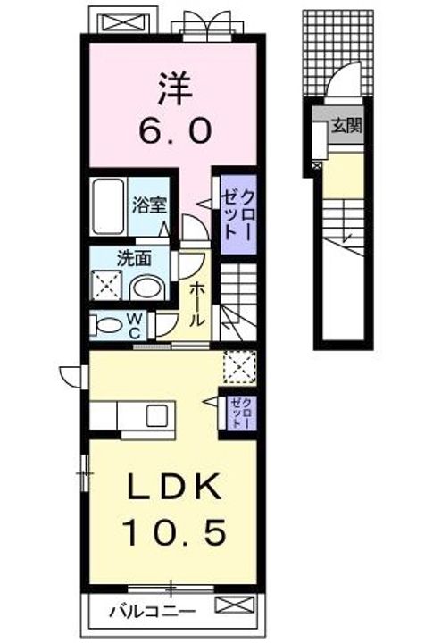 徳島県徳島市津田本町3(アパート)の賃貸物件の間取り