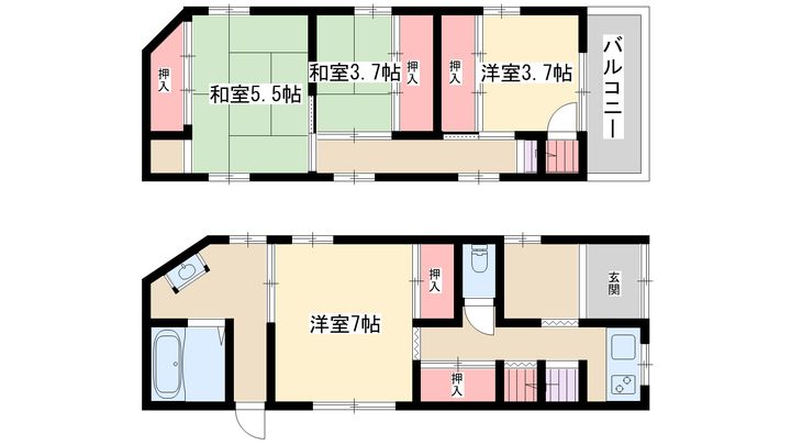 大阪府大阪市淀川区十八条3(一戸建)の賃貸物件の間取り