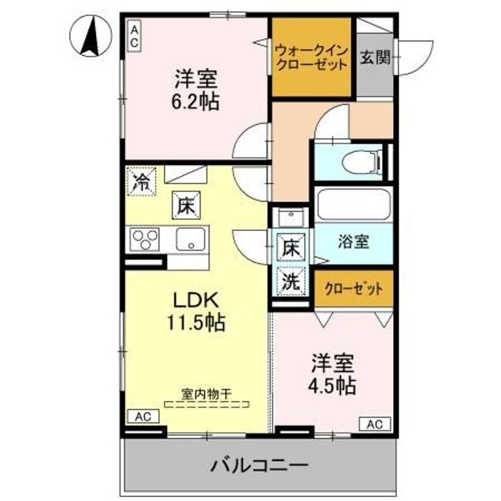 埼玉県さいたま市中央区大戸1(アパート)の賃貸物件の間取り