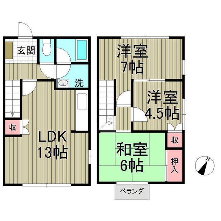 神奈川県鎌倉市岩瀬(一戸建)の賃貸物件の間取り