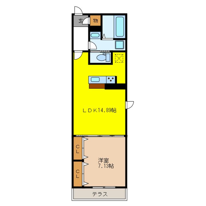 岐阜県岐阜市加納本町2(アパート)の賃貸物件の間取り