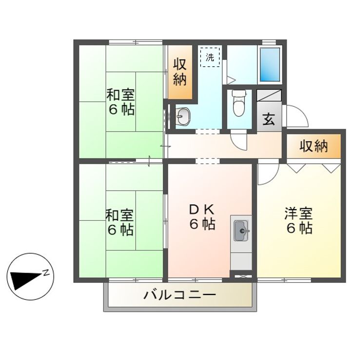 サリネージュ山手Eの間取り