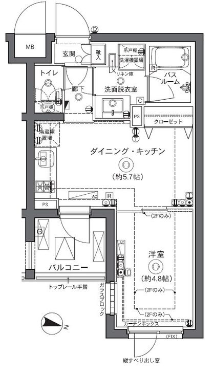 東京都中野区中央1(マンション)の賃貸物件の間取り