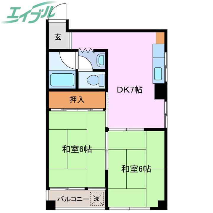 祇園ハイツ伍番街の間取り