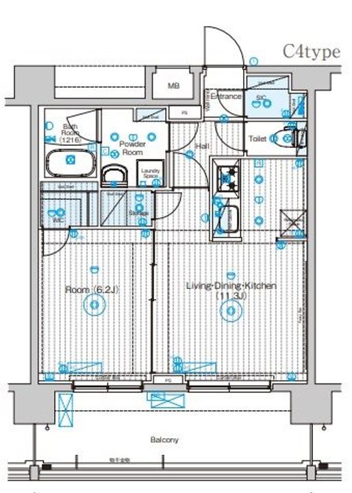 東京都墨田区東墨田2(マンション)の賃貸物件の間取り