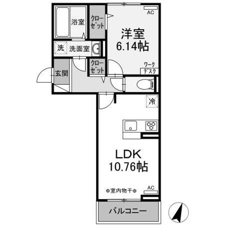 群馬県高崎市江木町(アパート)の賃貸物件の間取り