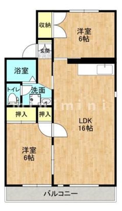 熊本県熊本市北区弓削1(アパート)の賃貸物件の間取り