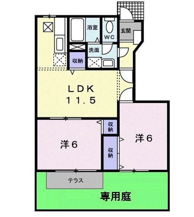大阪府羽曳野市西浦3(アパート)の賃貸物件の間取り