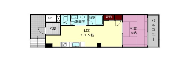 ロイヤルハイツ東生駒の間取り