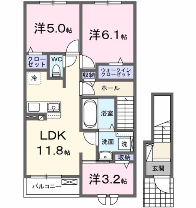大阪府泉大津市千原町2(アパート)の賃貸物件の間取り