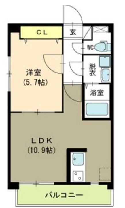 新潟県新潟市中央区美咲町1(マンション)の賃貸物件の間取り