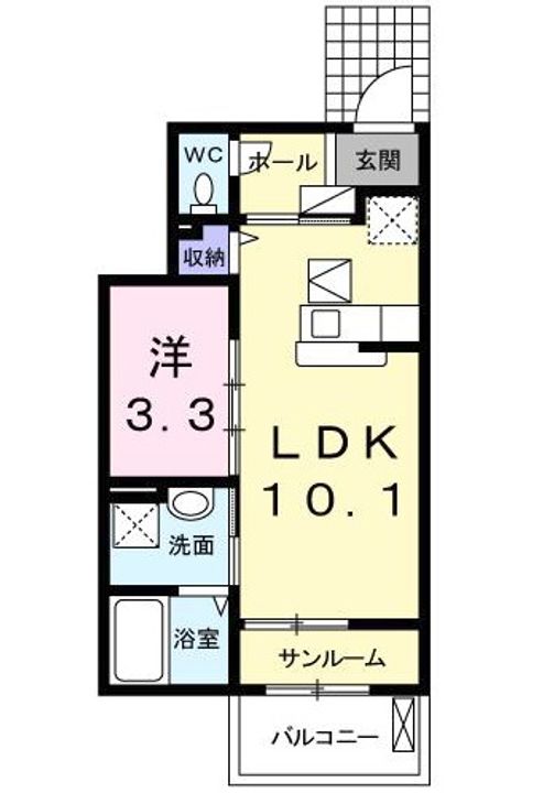 徳島県小松島市小松島町字南開(アパート)の賃貸物件の間取り