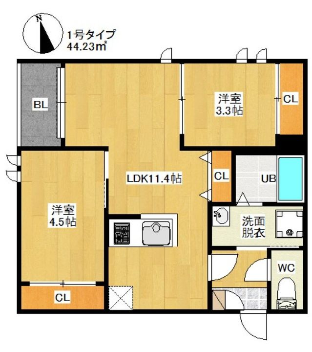 福岡県福岡市東区若宮5(アパート)の賃貸物件の間取り