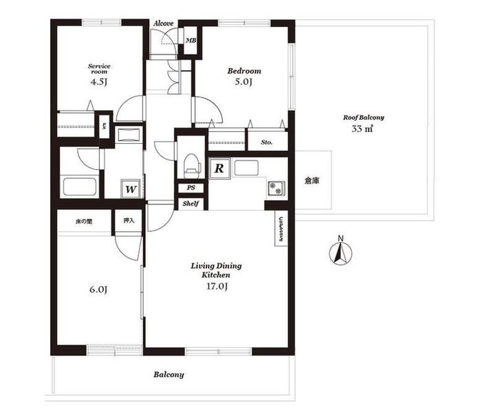 東京都日野市程久保8(マンション)の賃貸物件の間取り