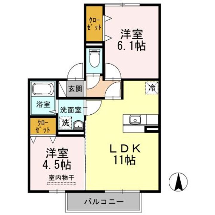 グリーンコーポユリ A棟の間取り