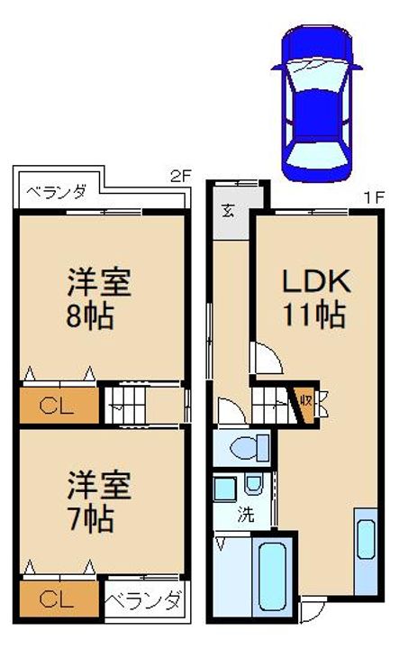大阪府枚方市堂山3(一戸建)の賃貸物件の間取り