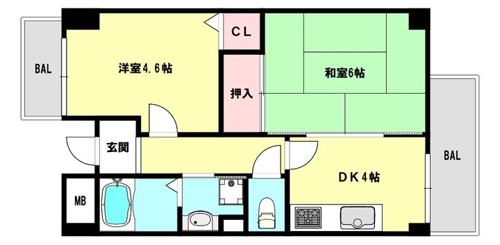 シャロン鷹取東の間取り