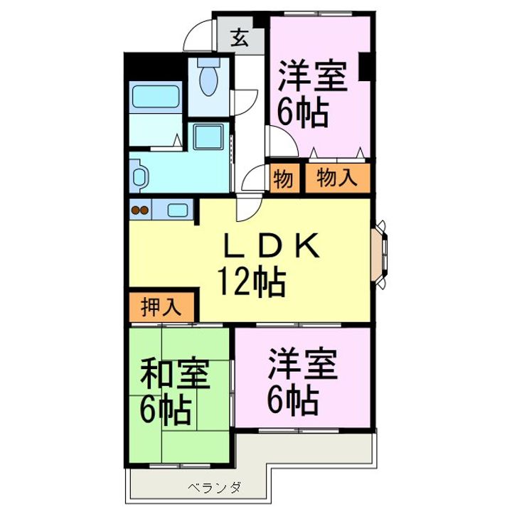パークサイドJ2 B棟の間取り