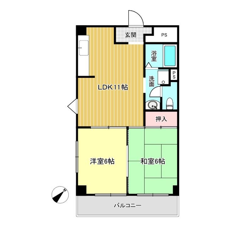 ロイヤルハイツ東生駒の間取り