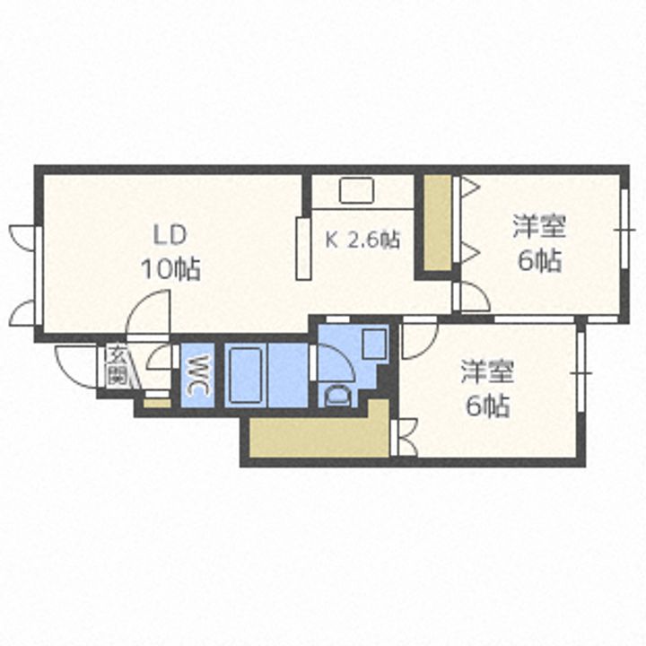 北海道札幌市東区北三十二条東17(アパート)の賃貸物件の間取り