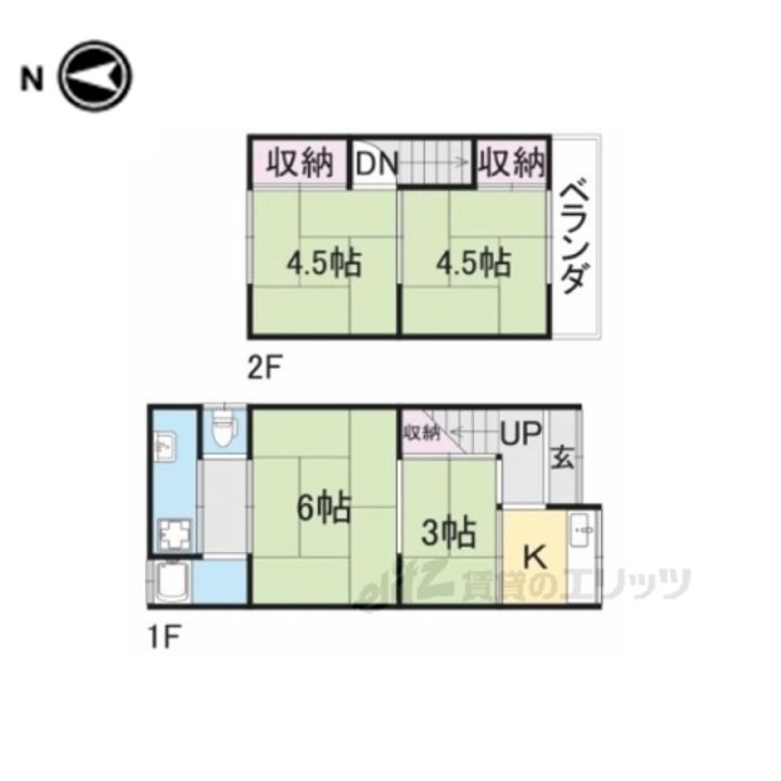 京都府京都市右京区嵯峨天龍寺油掛町(一戸建)の賃貸物件の間取り