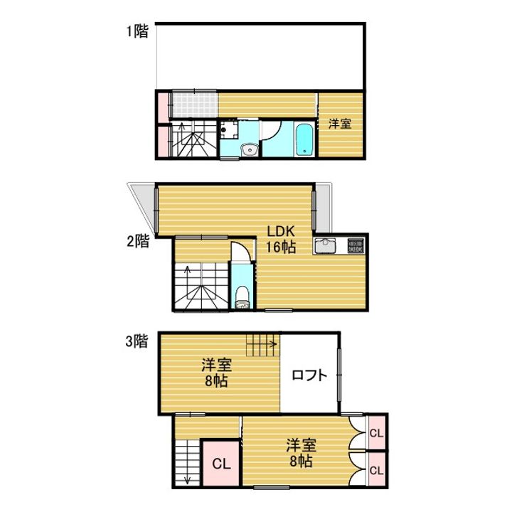 大阪府大阪市淀川区西三国3(一戸建)の賃貸物件の間取り