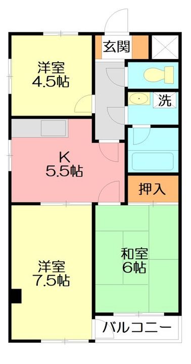 神奈川県厚木市金田(マンション)の賃貸物件の間取り
