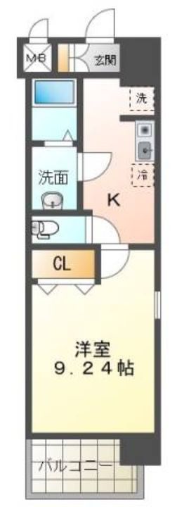広島県広島市中区十日市町2(マンション)の賃貸物件の間取り