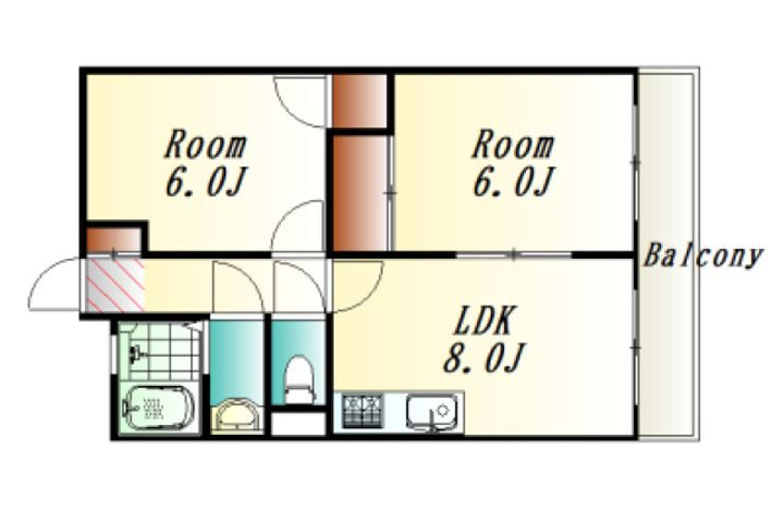 広島県広島市西区南観音2(マンション)の賃貸物件の間取り