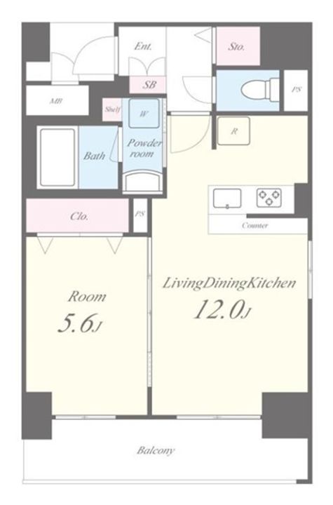 大阪府大阪市中央区玉造2(マンション)の賃貸物件の間取り