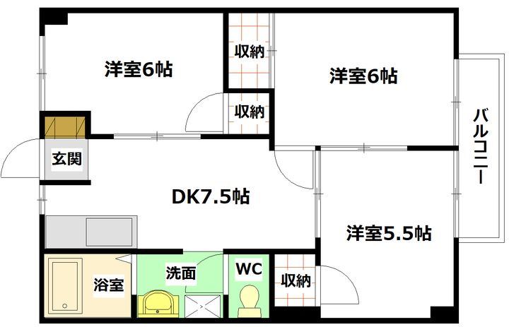 広島県広島市安芸区船越6(アパート)の賃貸物件の間取り