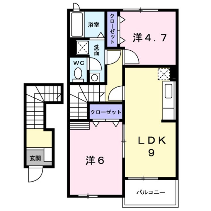 香川県三豊市三野町下高瀬(アパート)の賃貸物件の間取り