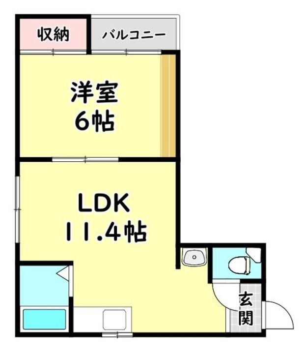 大阪府門真市北岸和田1(マンション)の賃貸物件の間取り