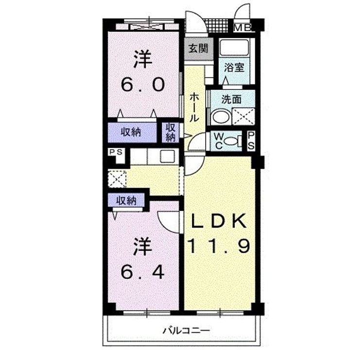 茨城県牛久市ひたち野東1(マンション)の賃貸物件の間取り