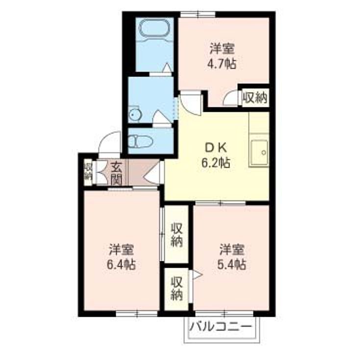 神奈川県厚木市三田(アパート)の賃貸物件の間取り