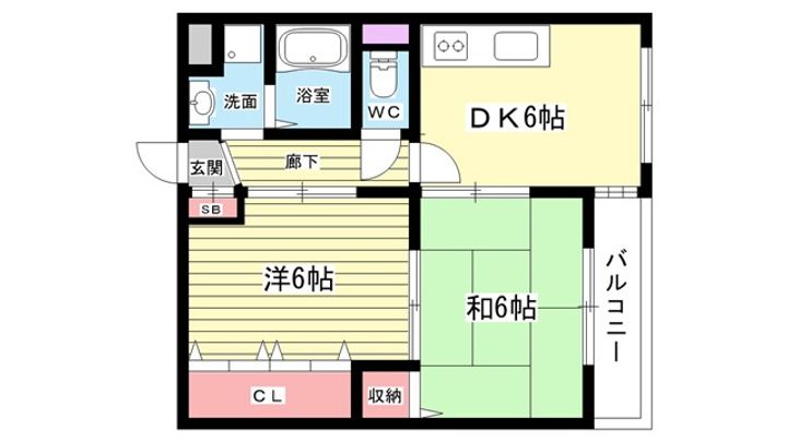 大阪府豊中市長興寺南3(マンション)の賃貸物件の間取り